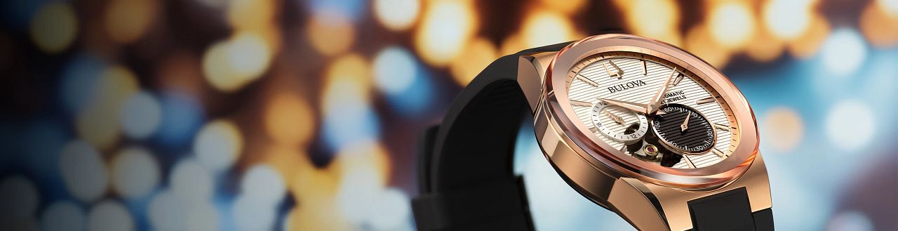 Shop all men's modern watches. Banner featuring image of Latin Grammy model 97A186.