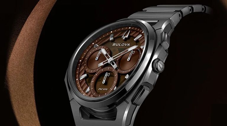 Featuring the Bulova Curv 10th Anniversary watch model 96K117
