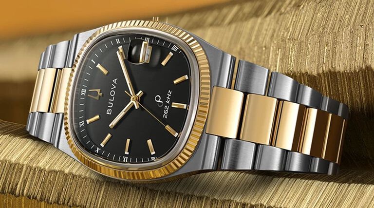 Featuring the Bulova Super Seville Two-Tone watch model 98B458 