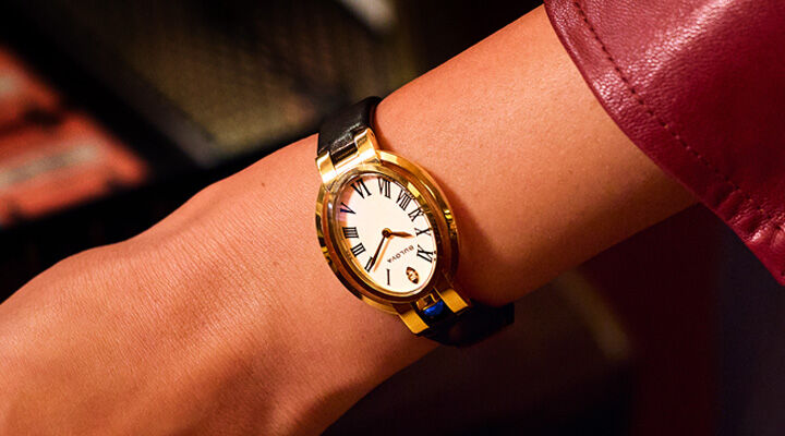 Quadra gold watch with diamonds