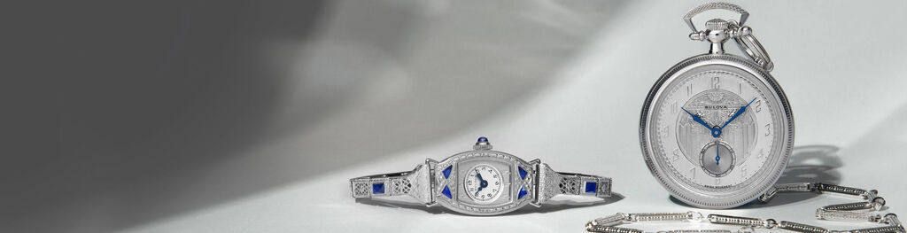 Miss America Watch and Art Deco Pocket Watch Tabletop Photography from Bulova