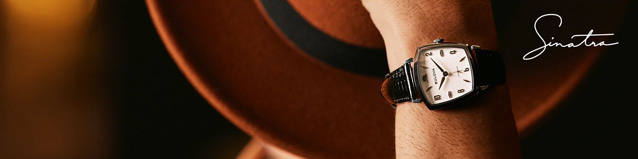 Shop all men's Frank Sinatra watches. Banner featuring image of model I've Got You Under My Skin watch.