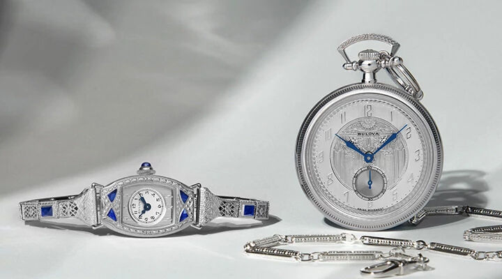 Miss America Watch and Art Deco Pocket Watch Tabletop Photography from Bulova