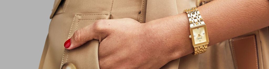 Quadra gold watch with diamonds