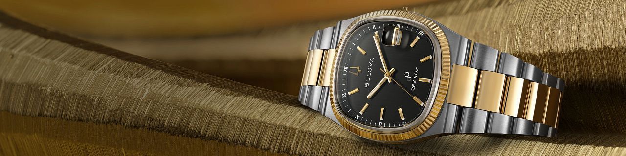 Featuring the Bulova Super Seville Two-Tone watch model 98B458 