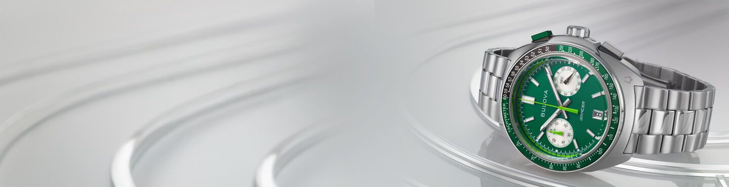 Mettant en vedet la montre Bulova Racer , mod&egrave;le 98B468