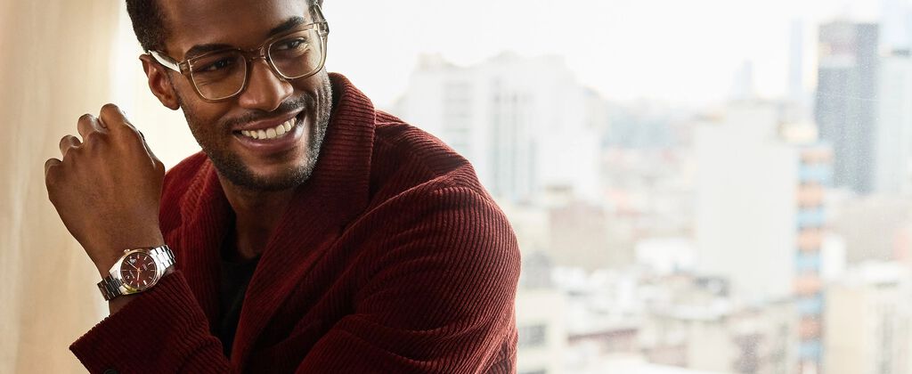 Man wearing the Surveyor watch model 98B422