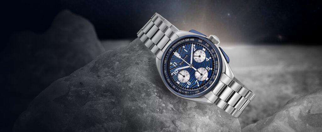 Featuring the Lunar Pilot Timascus watch model 98A329
