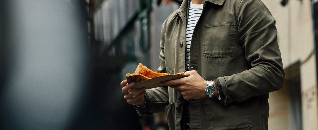 Man wearing the Super Seville watch model 96B439 