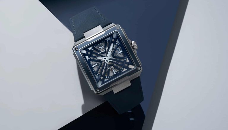 Featuring the Bulova Maquina watch model 98A342