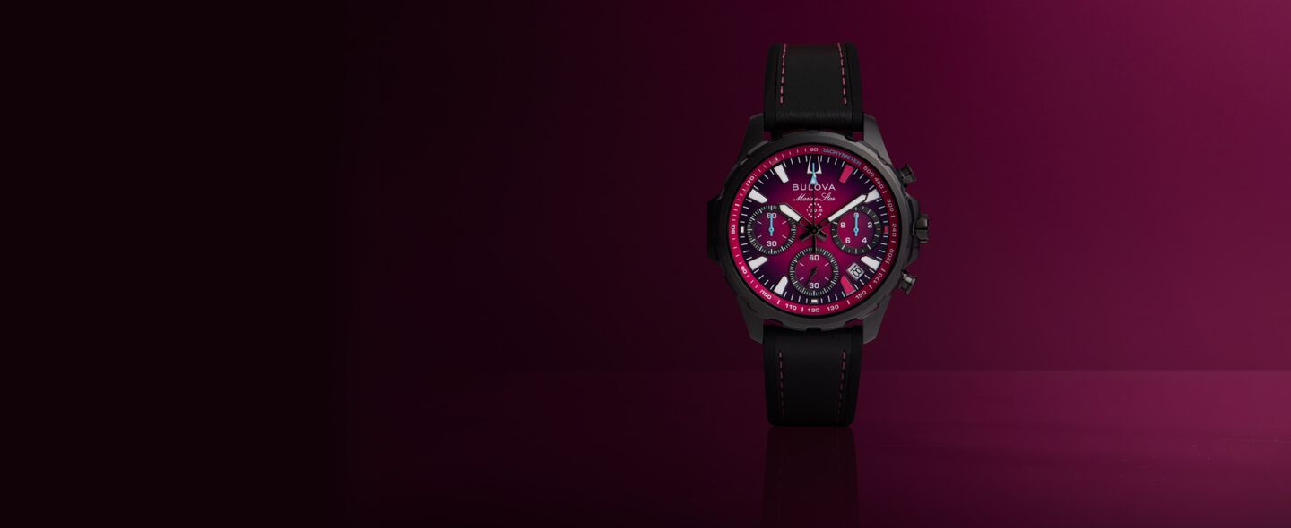Mettant en vedet la montre Bulova E1 Team Miami , mod&egrave;le 98B476